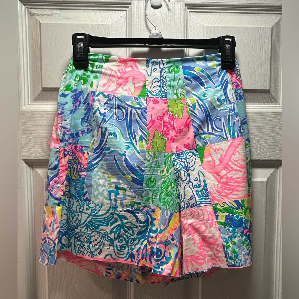 NWOT Lilly Pulitzer Simona Skort Pop Up Back Together Again Patch Print Size 2 - Picture 7 of 9